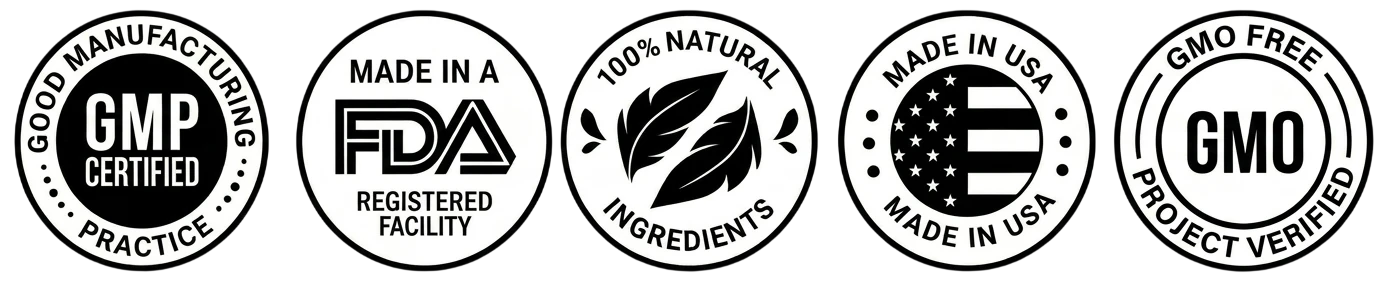 GMP Certified · Premium Line · Made in USA · 100% Natural